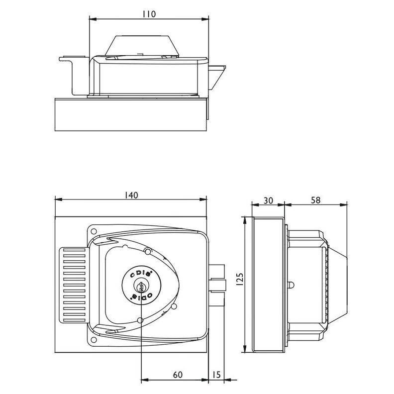 Cerradura Sobreponer Eléctrica Odis 783 con Caja Metálica-2