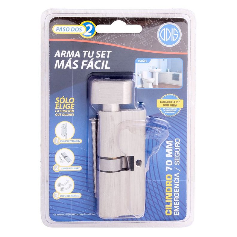 Cilindro Odis Seguro-Emergencia 70mm (35-35) Plata-6