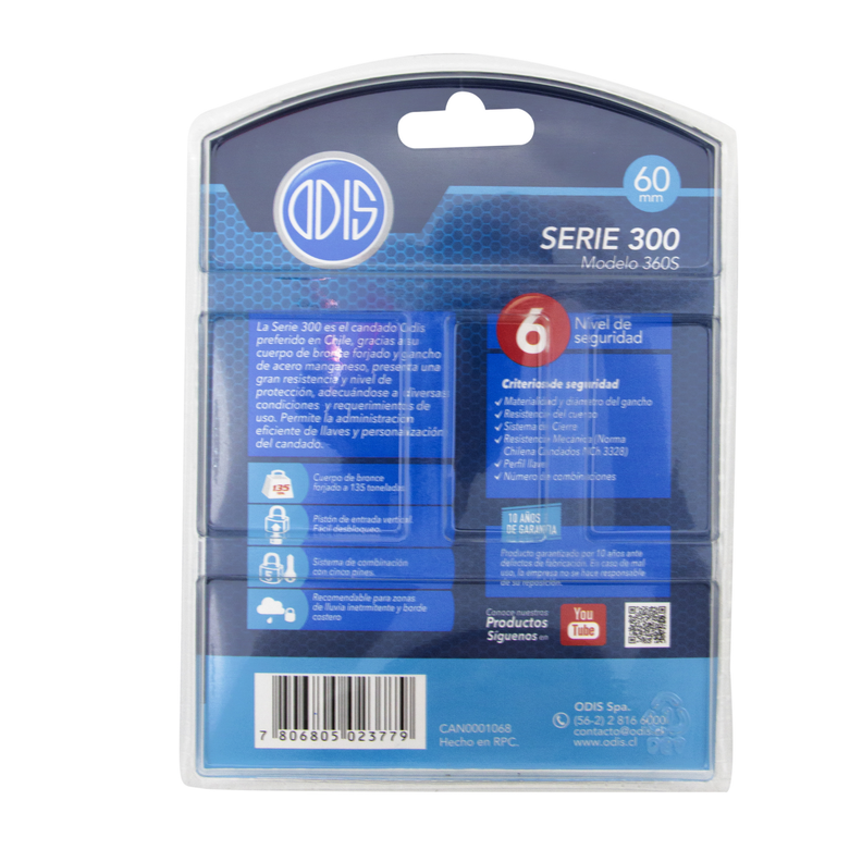 Candado Odis 360S Hombros 60mm-3
