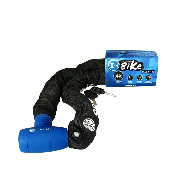 Candado Bicicleta Cadena Integrada Odis 9,5mmx1m Llave Mapa-2