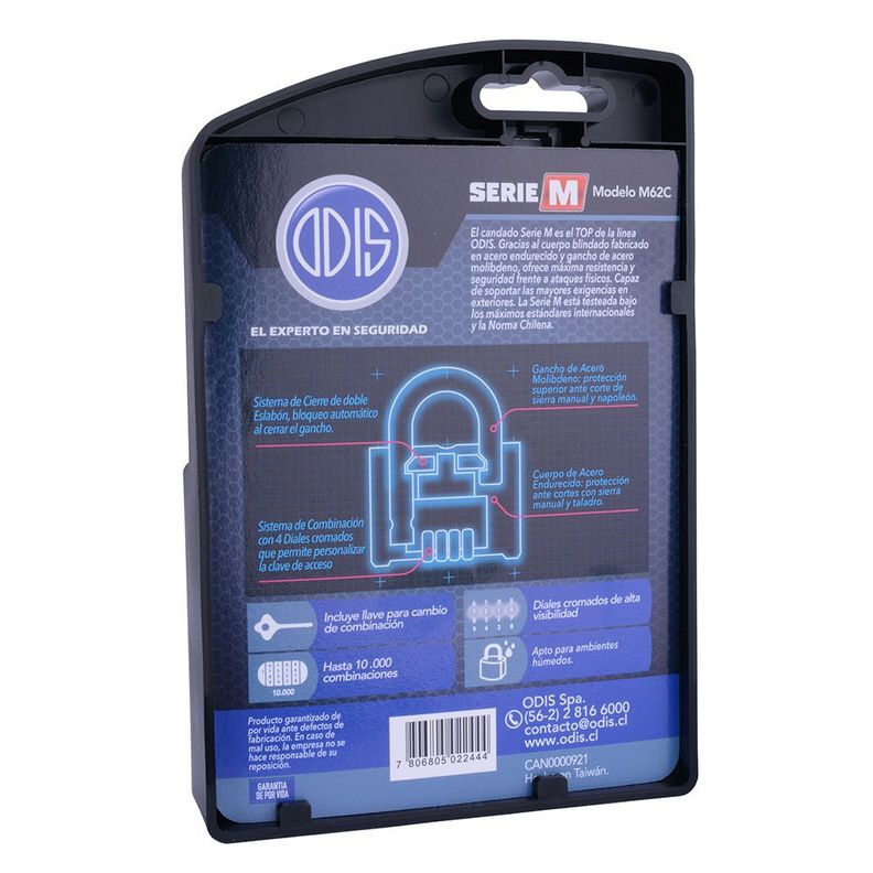 Candado Odis M62C 62mm Combinación - Negro-3