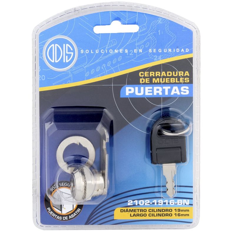 Cerradura Muebles Odis Puerta 2102-1916 Plata-3