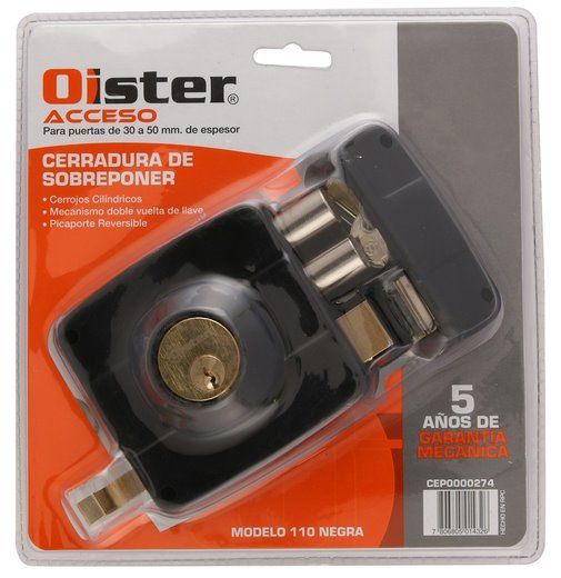 Cerradura Sobreponer Oister 110 - Negro-5