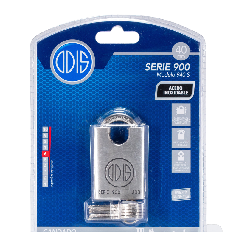 Candado Odis 940 40mm Hombros - Acero Inoxidable-7