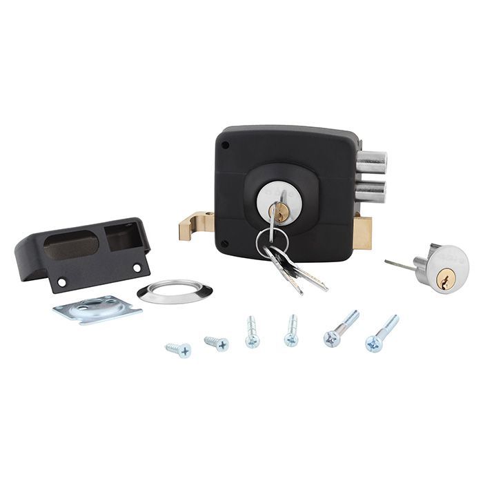 Cerradura Sobreponer Odis 321 Puertas De Madera -Negro-7