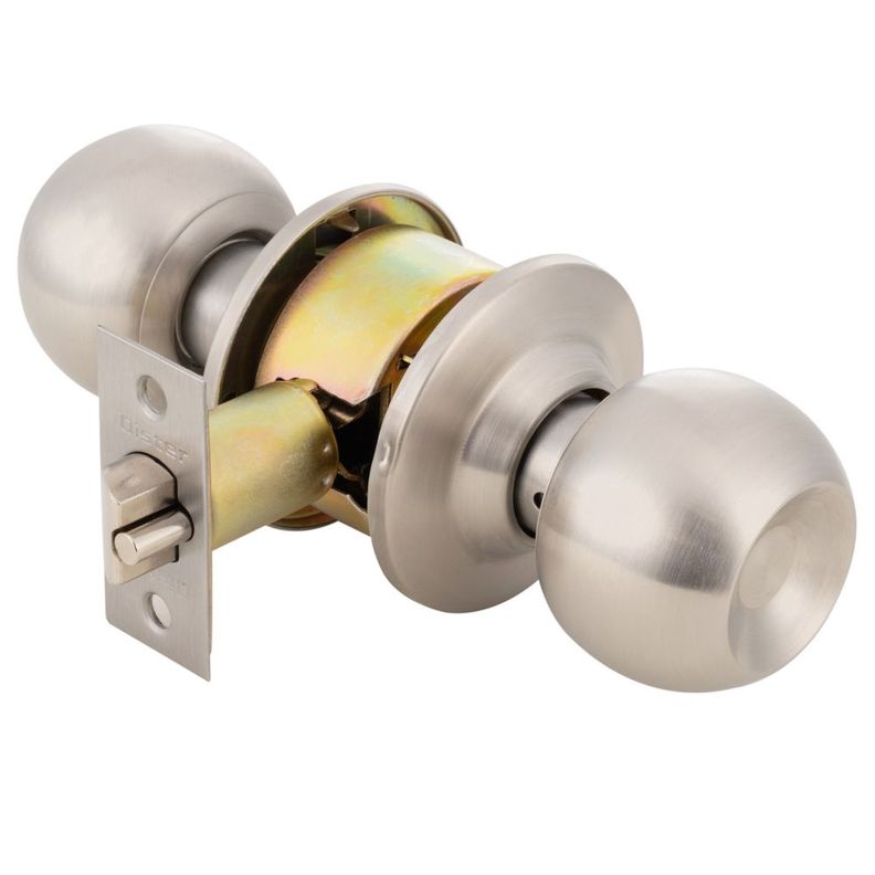 Kit Oister Cerradura Cilíndrica Acceso + Cerrojo Tubular Llave-Llave - Plata-1