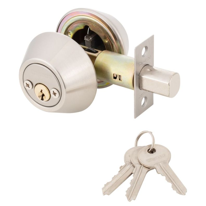 Kit Oister Cerradura Cilíndrica Acceso + Cerrojo Tubular Llave-Llave - Plata-4