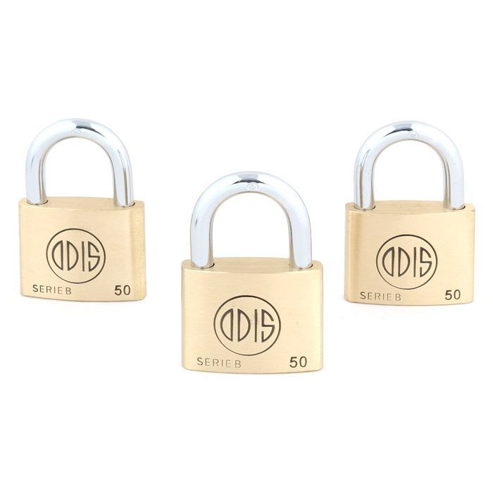 Pack 3 Candados Odis B50 50mm - Llaves Iguales-0