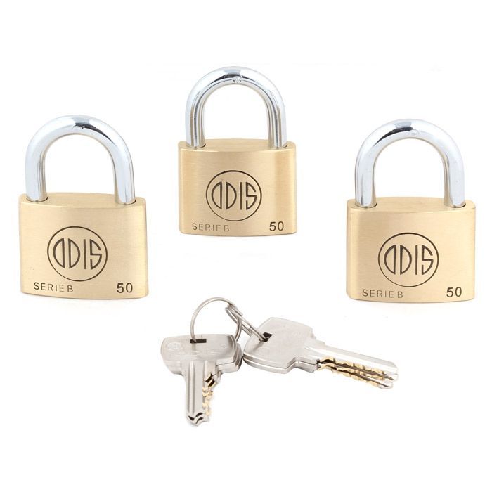 Pack 3 Candados Odis B50 50mm - Llaves Iguales-2