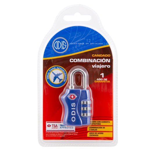 Candado Odis TSA Maleta Viaje 33mm Combinación - Azul-5