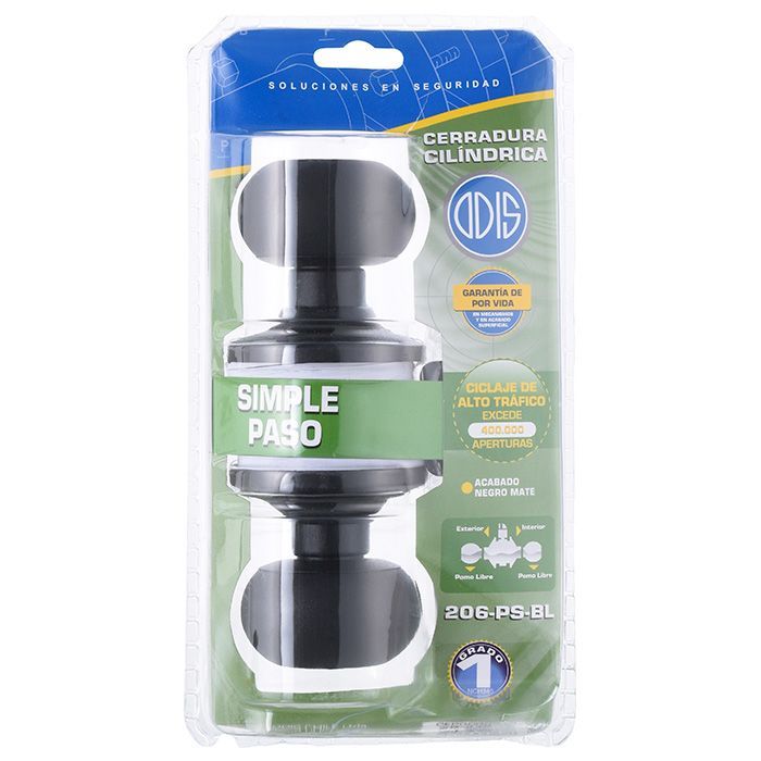 Cerradura Cilíndrica Odis 206 Simple Paso - Negro-7