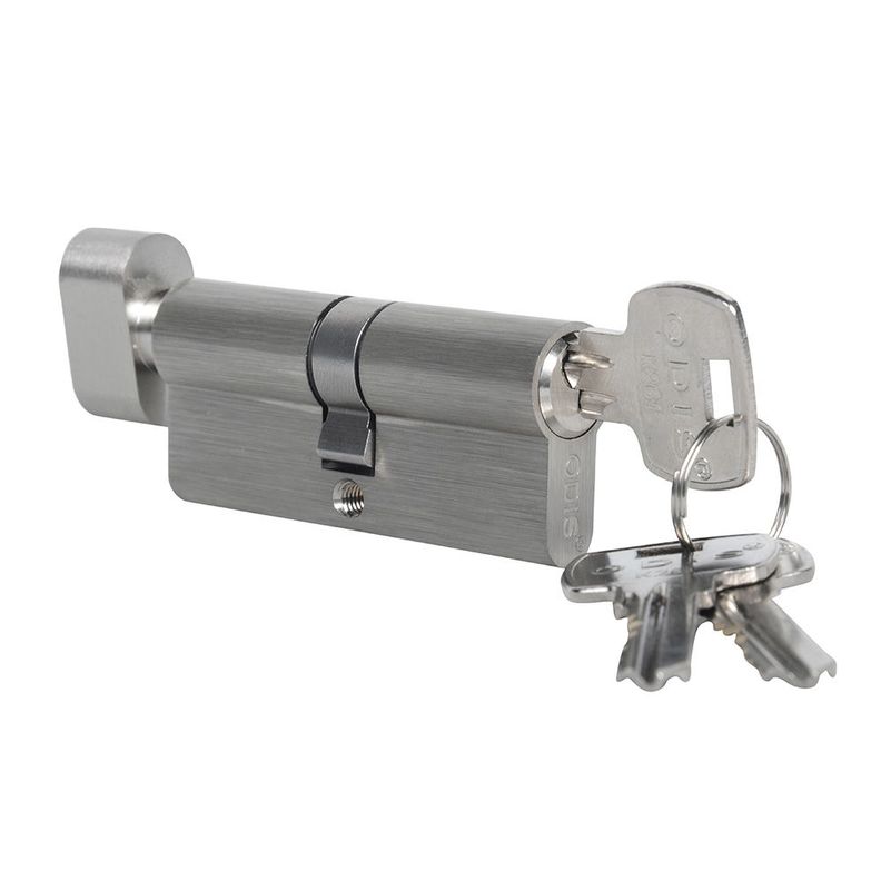 Cilindro Odis Llave-Seguro 70mm - Niquél Satinado-2
