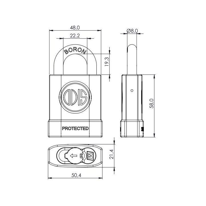 Candado Odis M40 Protected 48mm - Negro-2