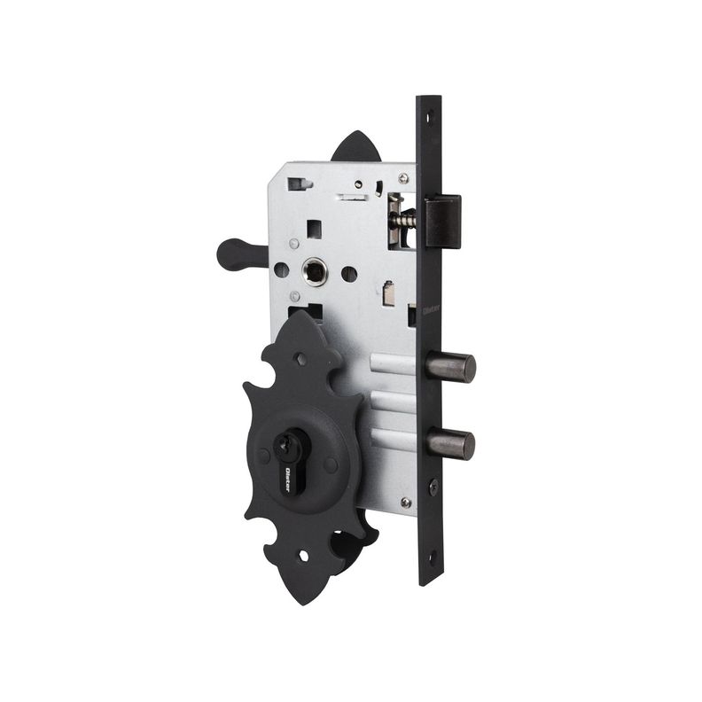 Cerradura Embutir Con Placa Oister Trancura Manilla Acceso - Negro-0