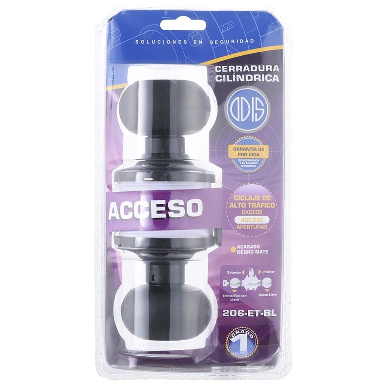Cerradura Cilíndrica Odis 206 Acceso - Negro-9