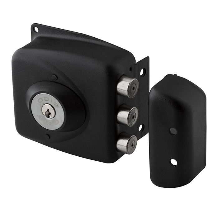 Cerradura Sobreponer Odis 751 3 Pitones Anti sierra - Negro-0