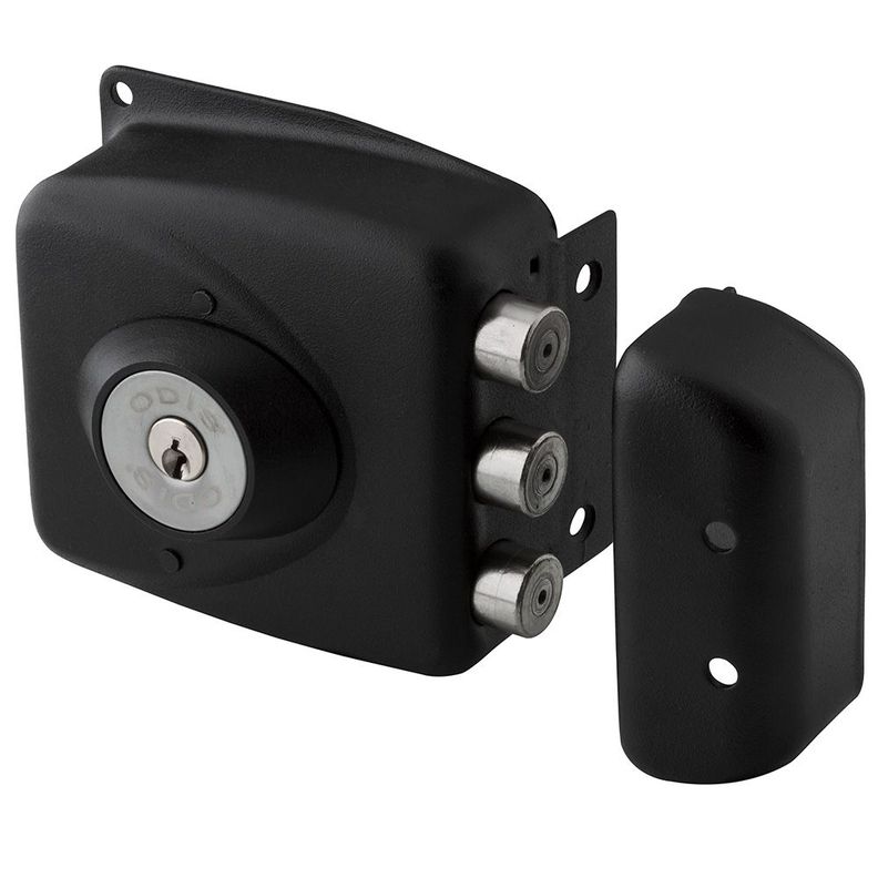 Cerradura Sobreponer Odis 751 3 Pitones Anti sierra - Negro-1