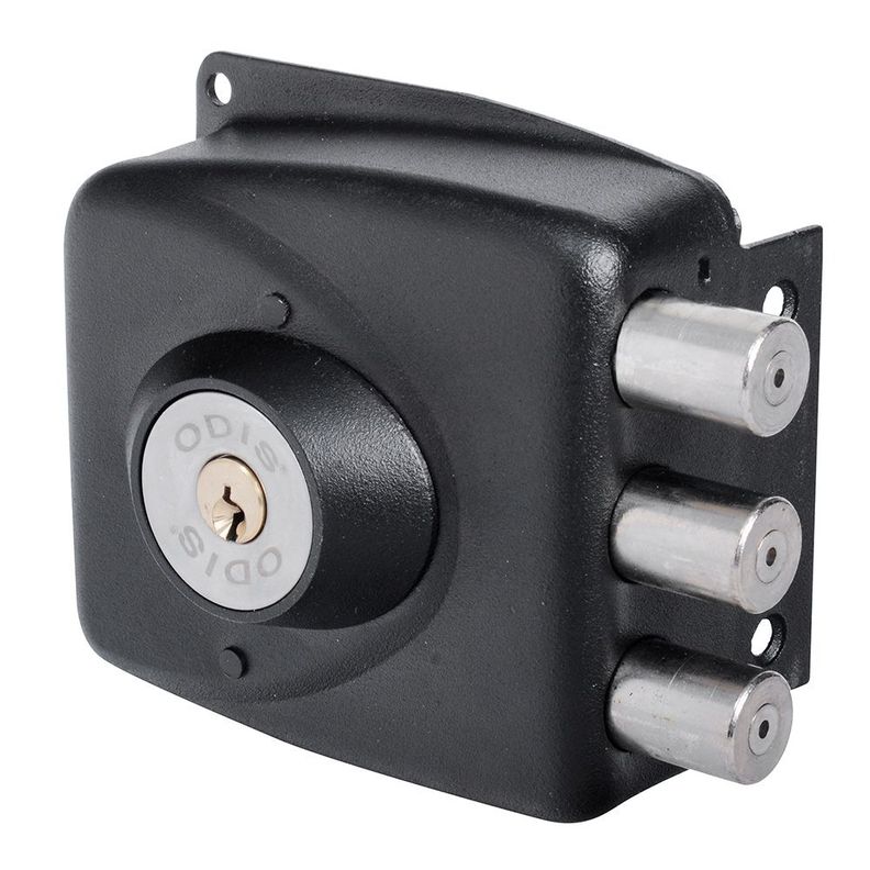 Cerradura Sobreponer Odis 751 3 Pitones Anti sierra - Negro-3