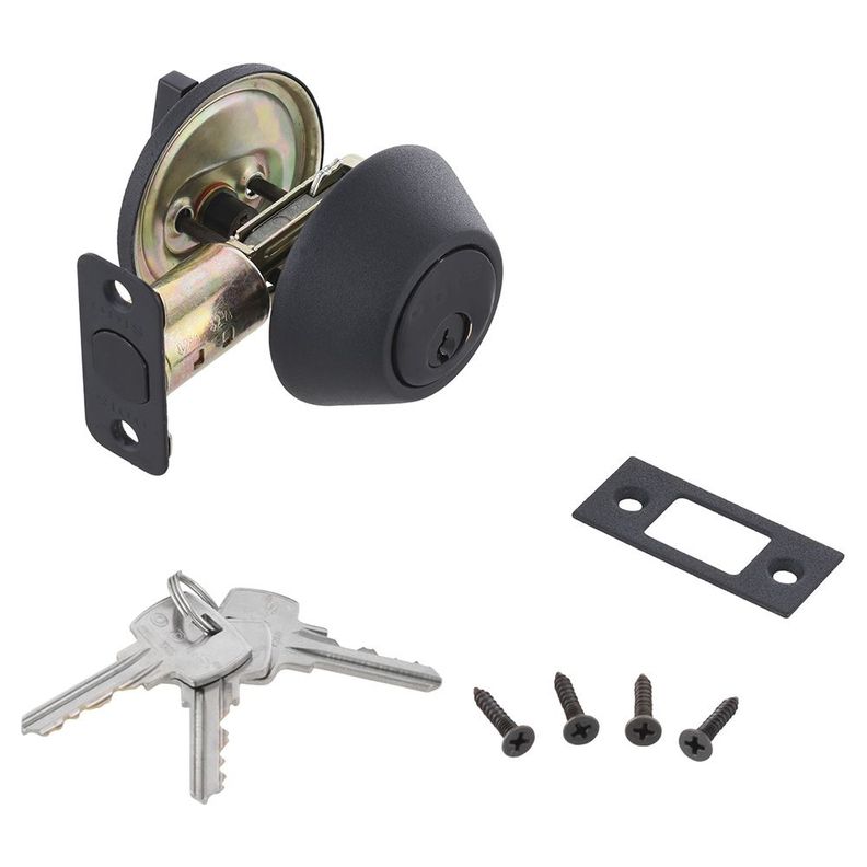 Cerrojo Cilíndrico Odis 501 Llave-Seguro - Negro-4
