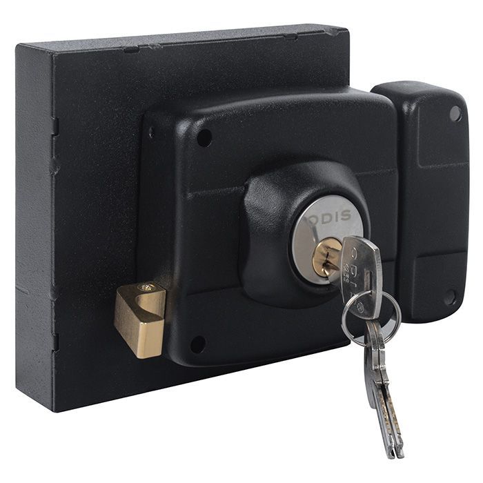 Cerradura Sobreponer Odis 323 Rejas Portones con Caja - Negro-1