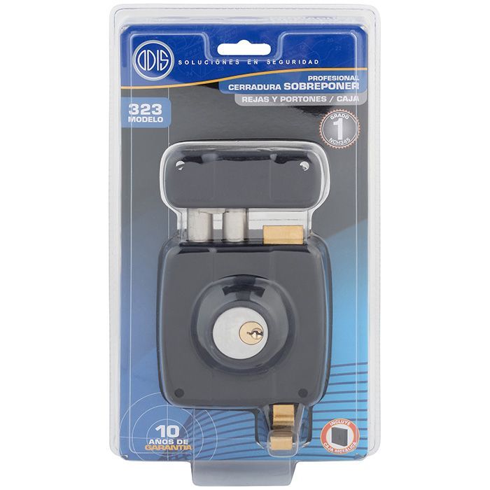 Cerradura Sobreponer Odis 323 Rejas Portones con Caja - Negro-6