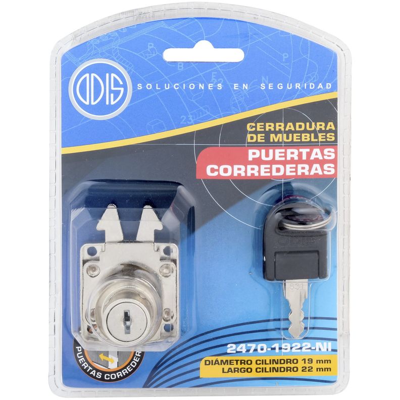 Cerradura Muebles Odis Corredera 2470-1922 Plata-5