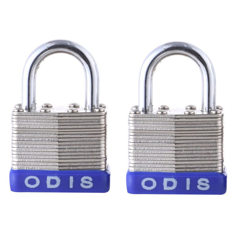 Pack 2 Candados Laminados Odis 50mm Acero Zincado - Llaves iguales Gris
