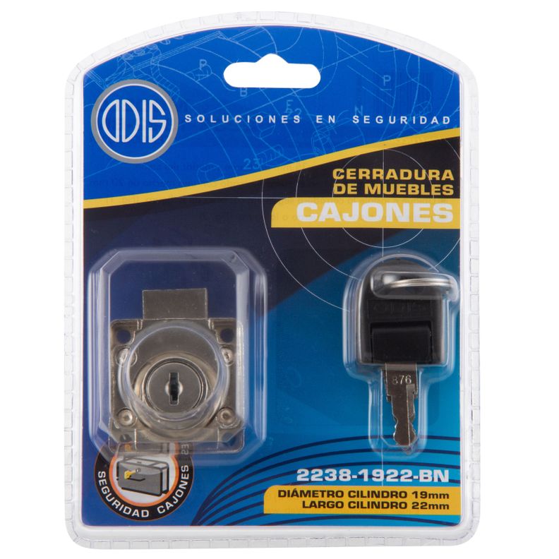 Cerradura Muebles Odis Cajones 2238-1922 Plata-5