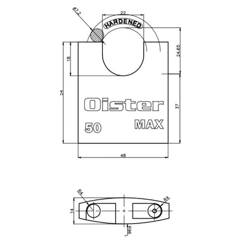 Candado Oister MAX Hombros 50mm-1