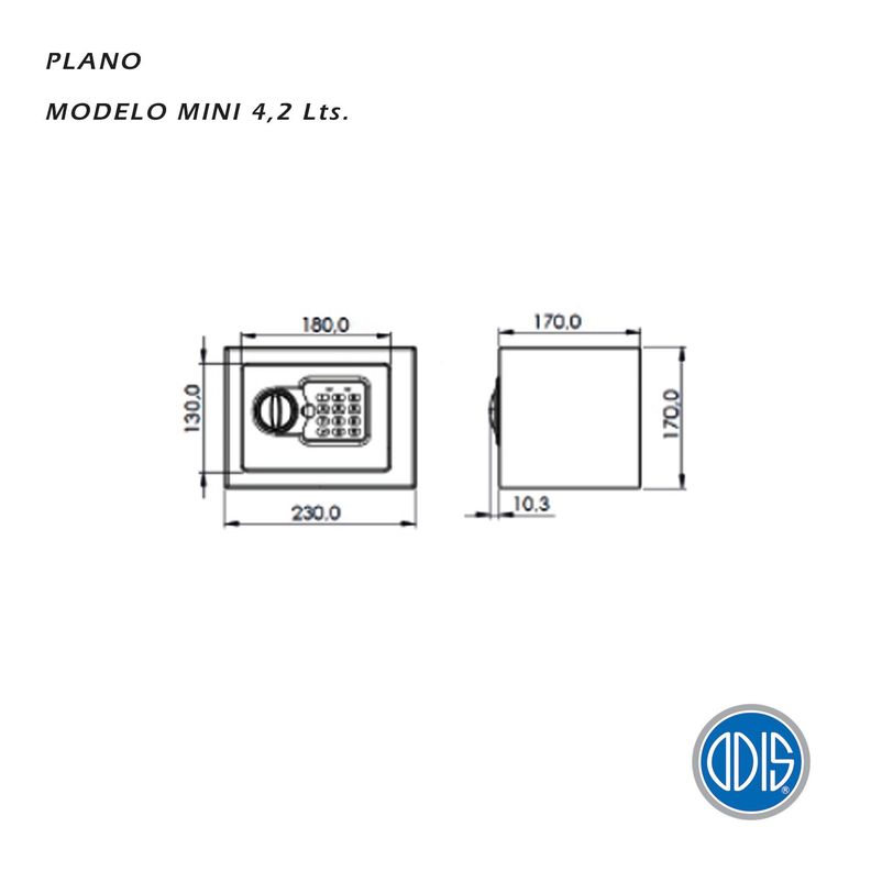 Caja Fuerte Residencial Odis 4,2 Lts-8