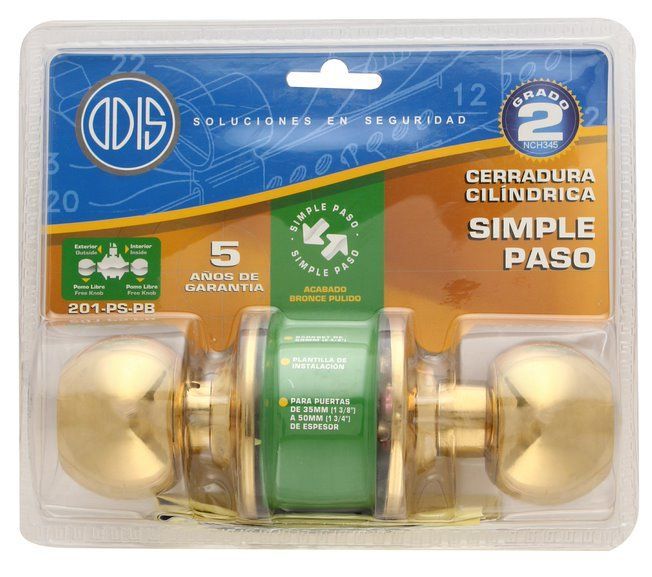 Cerradura Cilíndrica Odis 201 Simple Paso - Bronce-2