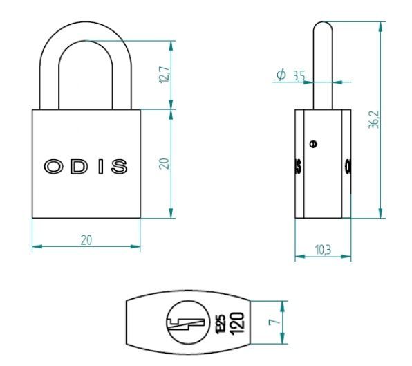 Candado Odis Pequeño 120 20mm-6