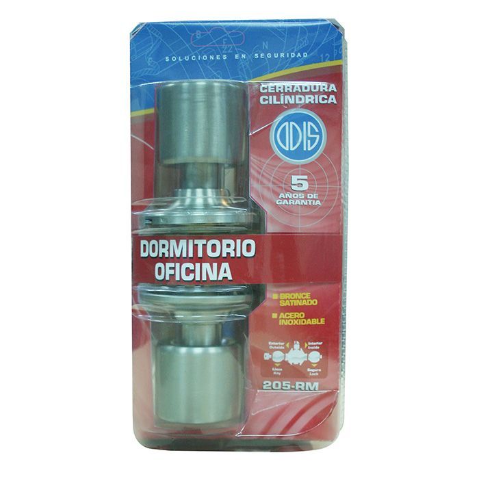 Cerradura Cilíndrica Odis 205 Dormitorio - Plata-5