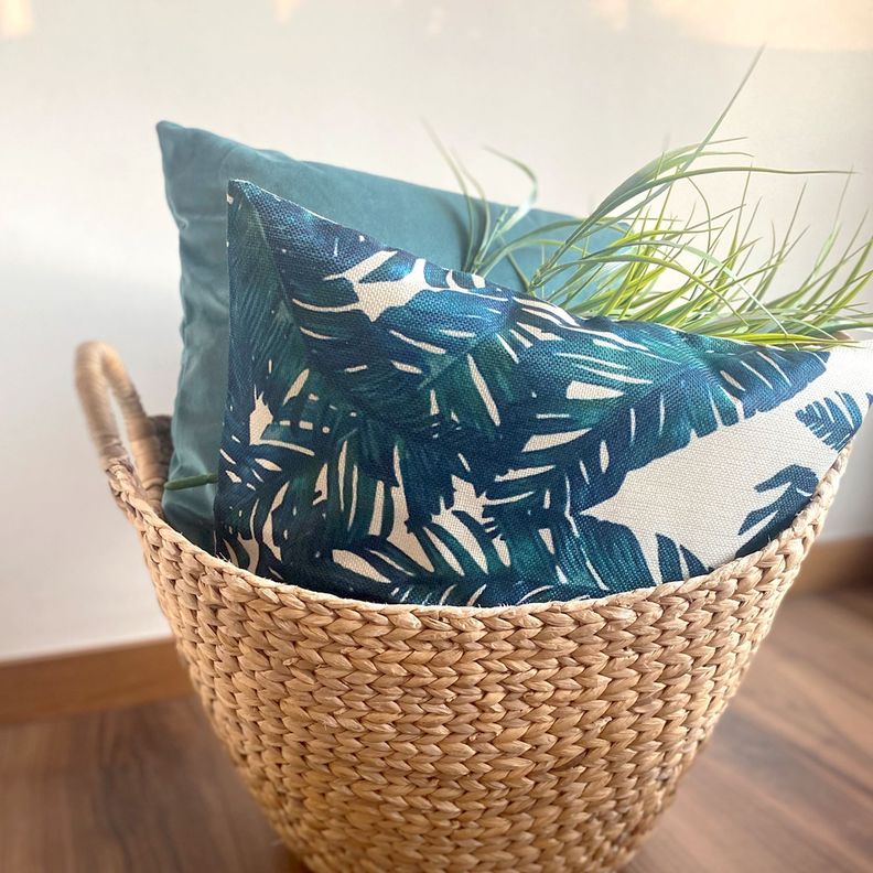 Cojín Plumas Petroleo Lino 45×45-1
