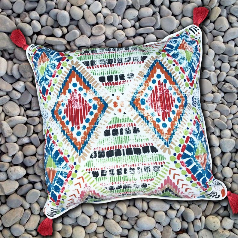 Cojín Boho Poliéster Multicolor 45x45 cm-2