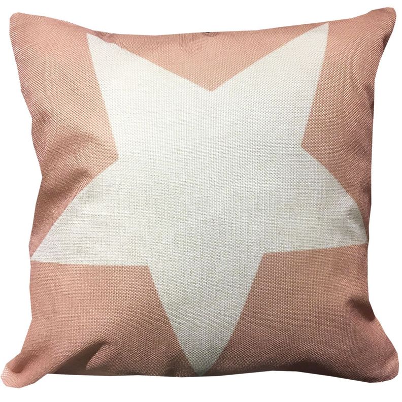 Cojín Estrella Lino Rosado 45 x45 cm-0