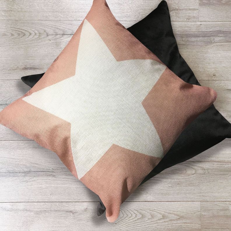 Cojín Estrella Lino Rosado 45 x45 cm-1