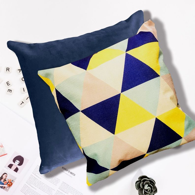 Cojín Triángulos Lino 45 x 45-1