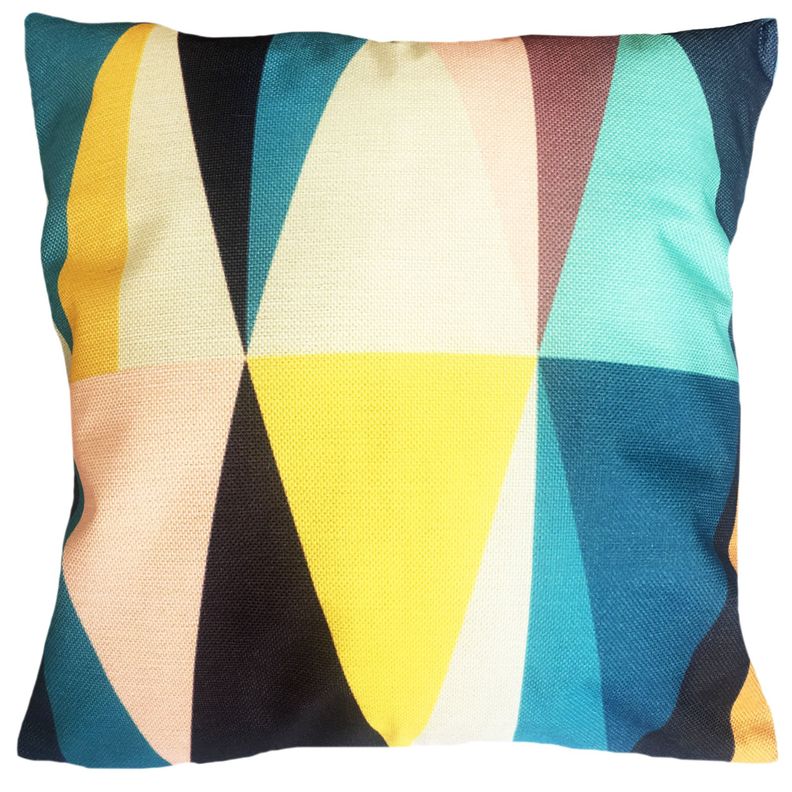 Cojín Multicolor Geométrico Lino -0