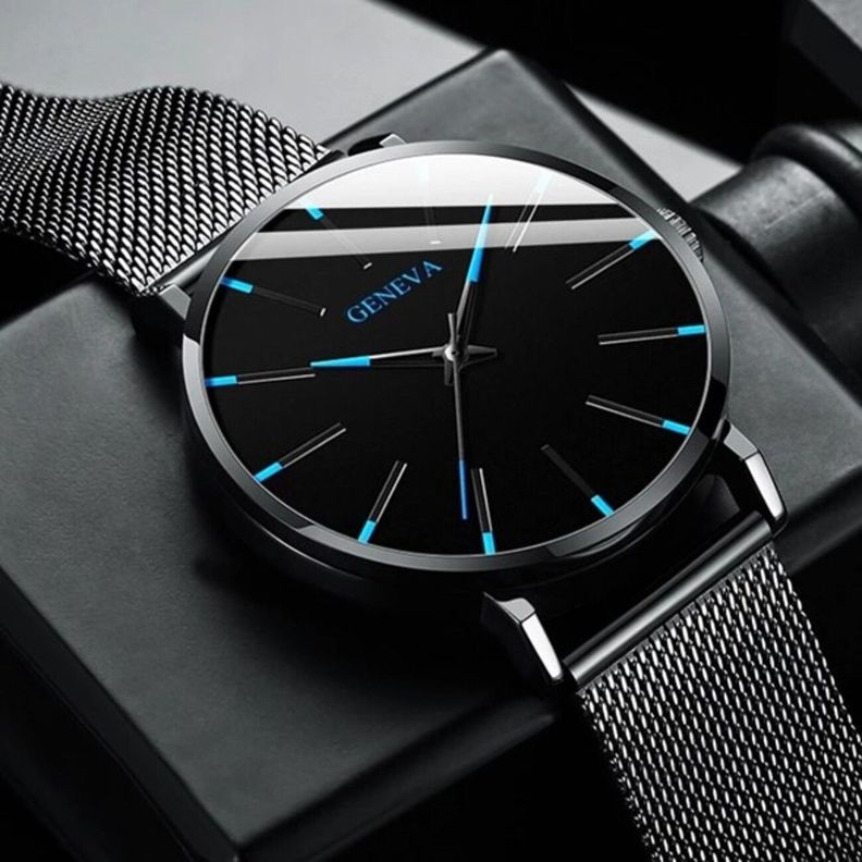 Reloj Geneva Delgado Minimalista Negro-1