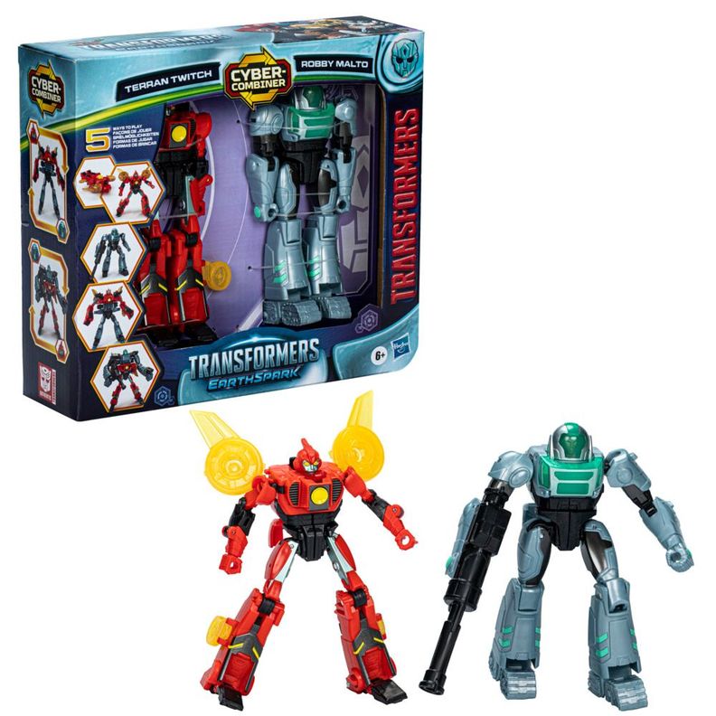 Figura de Acción Transformers EarthSpark Cyber-Combiner Terran Twitch y Robby Malto-4