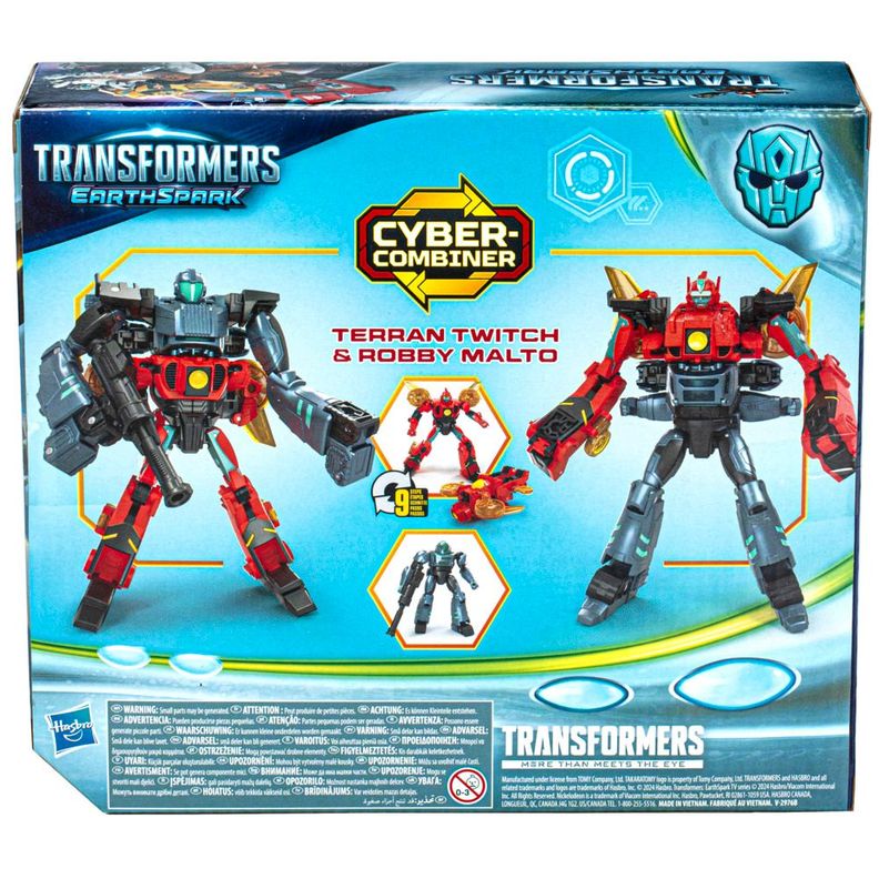 Figura de Acción Transformers EarthSpark Cyber-Combiner Terran Twitch y Robby Malto-5