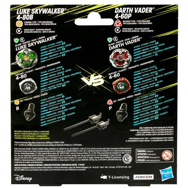 Trompo Beyblade X Star Wars Luke Skywalker 4-80B vs. Darth Vader 4-60B-3