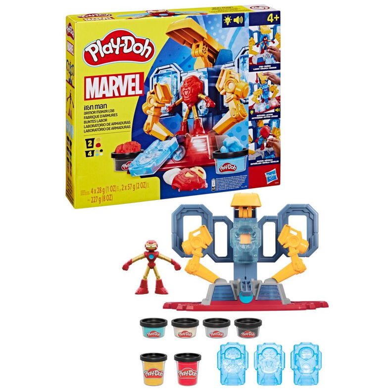 Masas y Plastilinas Play Doh Marvel Iron Man Laboratorio de Armaduras-2
