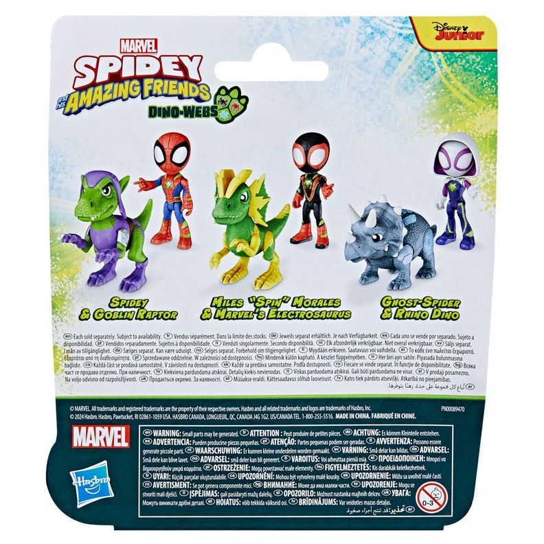 Figura de Acción Spidey & His Amazing Friends Dino-Webs Miles "Spin" Morales y Marvel's Electrosaurus-3