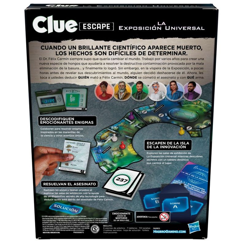 Juego de Mesa Hasbro Gaming Clue Escape La Exposición Universal-3