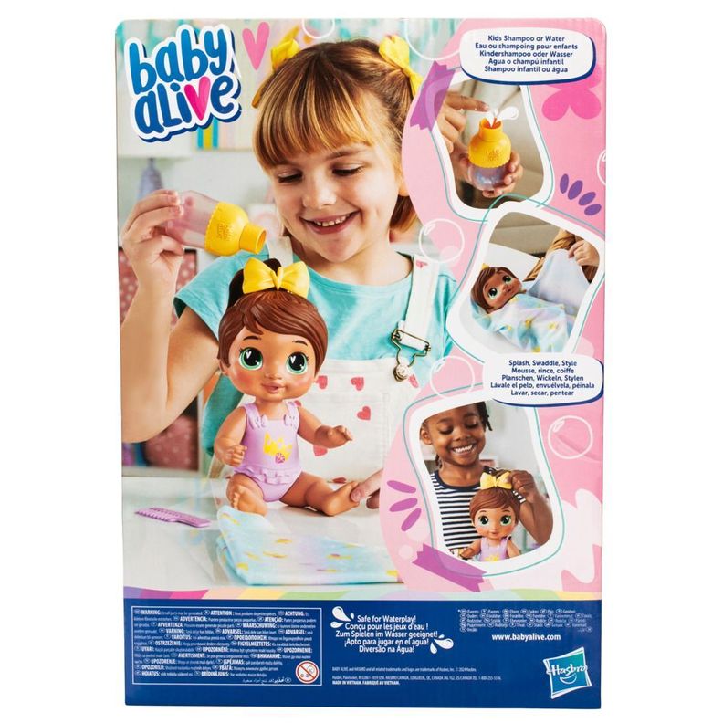 Muñeca Baby Alive Burbujas Relajantes Sophia Sparkle Cabello Castaño-2