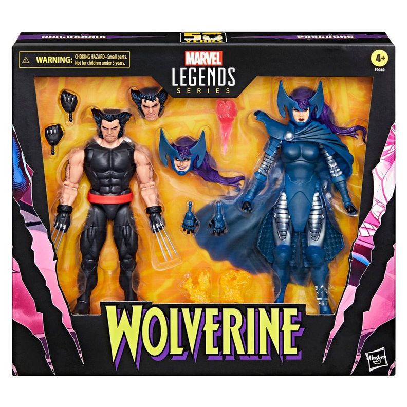 Figura de Acción Marvel Legends Series Wolverine y Psylocke-1