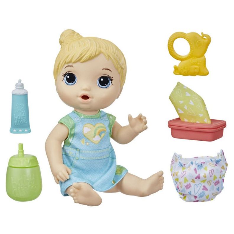 Muñeca Baby Alive Bebé Cambio de Pañal Cabello Rubio-0