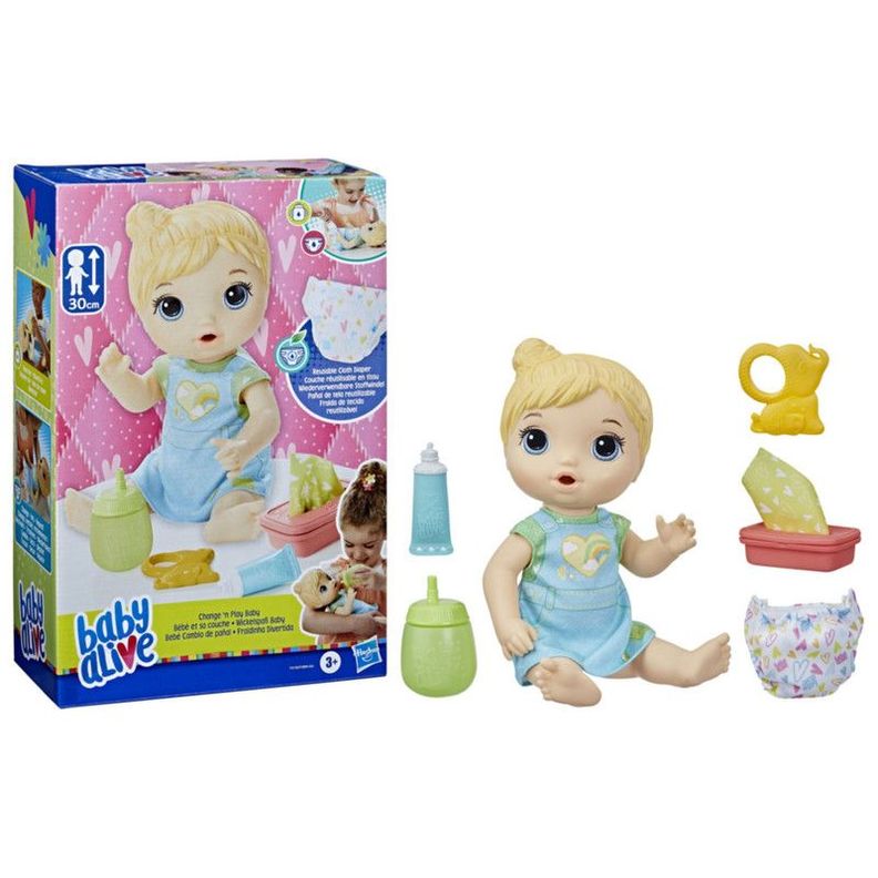 Muñeca Baby Alive Bebé Cambio de Pañal Cabello Rubio-2